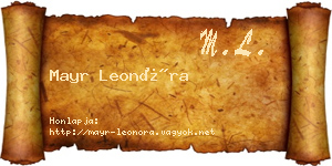 Mayr Leonóra névjegykártya